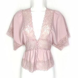 Papermoon lace blouse, size medium, pink top